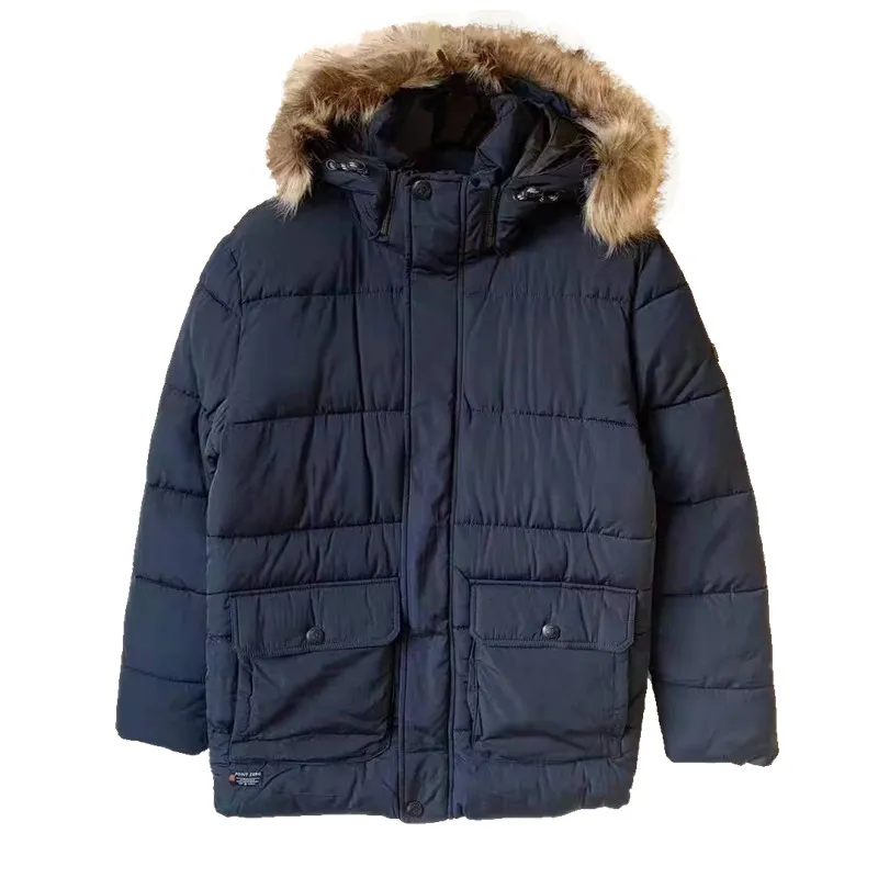 Txiv neej Padded Jacket nrog Fur